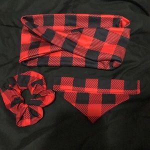 Pet bandana scrunchy and headband